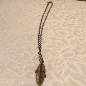 Lucky Brand gold necklace w/ feather pendant